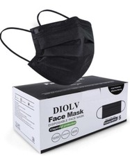 50 Black Face Mask Kids Youth Mouth Nose Protector Respirator Disposable Small