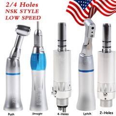 NSK Style Dental Slow Low Speed Handpiece Contra Angle Straight Air Motor 2H/4H
