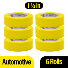 Automotive Masking Tape Yellow Painters Tape for Car Painting(1.4in-6rolls)