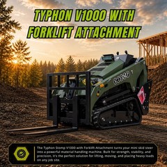 Free Ship TYPHON STOMP V1000 24.4hp 1.5Ton Kubota D1105 w Fork Pallet Attachment