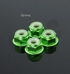 2-10PCS M2-M8 Colorful Aluminum Flange Nylon Lock Nuts RC Bike Fasteners