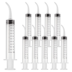 Dental Surgical 12CC Irrigation Syringe Curved Tip with Graduation up to 1000pcs