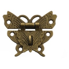 44x50mm Wooden Case Box Butterfly Shape Hasp Lock Latch with Screws