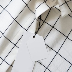 jijAcraft 1000Pcs Price Tags, White Clothing Tags Scalloped Head, White-blank