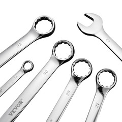 VEVOR 25-Pc Metric Combination Wrench Set, 6-32mm Open & Box End, Pouch