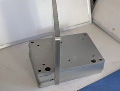 Aluminum plate or bracket, 6 3/4″ x 5″ x 3/8″ thick machined Polished