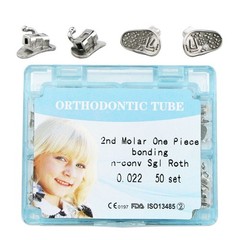50Sets Dental Buccal Tubes Monoblock Orthodontic 022 Roth MBT 1st 2nd Molar Tube