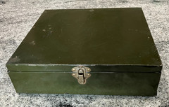 Vintage Asco Industrial Metal Book Storage Box w/Latch and Folder* Wear