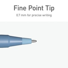 Pentonic Blue Ballpoint Pens 10 Count 0.7mm Fine Point Frosted Barrel