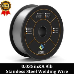 HITBOX 10lb Stainless Steel Welding Wire 0.035in ER70S-6 Low Spatter Heavy Gauge