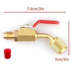 3PCS Brass Air Conditioning Shut Valve Accessories Part For AC Charging Hoses