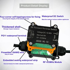 Wireless Winch Remote Forward Reverse Switch,Waterproof DC12V/24V/48V 8A Rela…