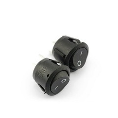 5x Small Round Rocker Switch Locking ON/OFF DC 5A/12V SPST Circle AC 6A/250V/125