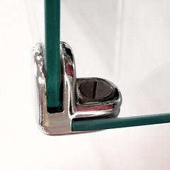 5 Pcs Chrome Metal 2 Way Glass Shelf Connector 3/16″ Tempered Glass 90 Degree