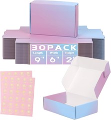 Paquete De 30 Cajas De Envio Moradas 9X6x2 Pulg Reciclables Y Resistentes