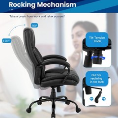 Big & Tall Executive Office Chair – 500lbs Capacity Ergonomic Comfort