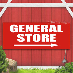 General Store Arrow Indoor Outdoor Banner Sign with grommets