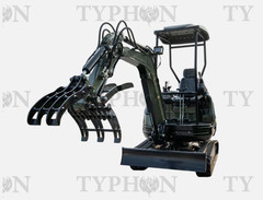 TYPHON 2.5 Ton Mini Excavator KUBOTA Diesel Engine USA w 14 attachments