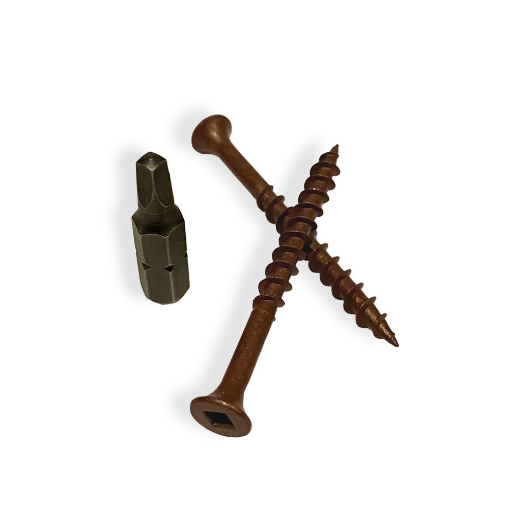 #8 x 2 1/2″ Deck Screws | Square Drive | Bugle Head | Brown Ruspert | 3000pcs