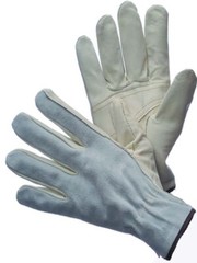 DRIVER GLOVES, STRAIGHT THUMB, COW GRAIN WITH SPLIT LEATHER BACK – Large