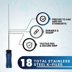 Dental Endo K-FILES Root Canal Stainless Steel Hand Use 21/25/31mm All Sizes