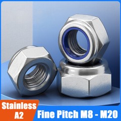 Fine Pitch Nyloc Nuts A2 Stainless Steel Fine Thread Nylon Lock Nuts M8 – M20