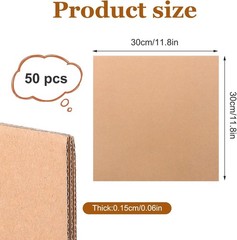 50 Pack 12×12 Corrugated Cardboard Sheets LP Record Shipping Inserts Pads Craft