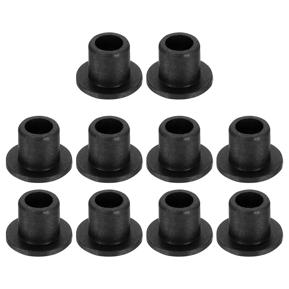 10Pcs Flanged Sleeve Bearing, ID 3mm x OD 4mm x Length 5mm POM Bushing, Black