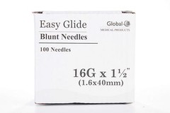 Global Medical, Easy Glide Blunt Tip Needle 16 ga x 1 1/2″ Tip, 100 pcs