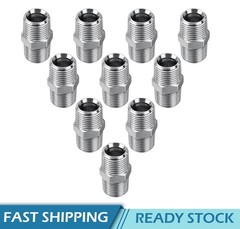 10 Upgraded Hydraulic Hose Adapter Fittings: 1/2″ NPTF Male x 1/2″ NPTF Male