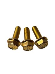 100 pcs M8-1.25×25 Hex Flange Frame Bolt Class 10.9 DIN 6921 Zinc Yellow