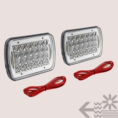 TRUE MODS 7×6 5×7 H6054 Chrome LED Headlights H4 2B1 Sealed Beam Replacement …