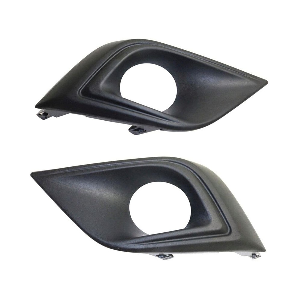 AMNIWDE Fog Light Cover Bezel Trim Set 2 Front Bumper Textured Black