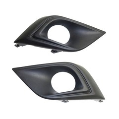 AMNIWDE Fog Light Cover Bezel Trim Set 2 Front Bumper Textured Black