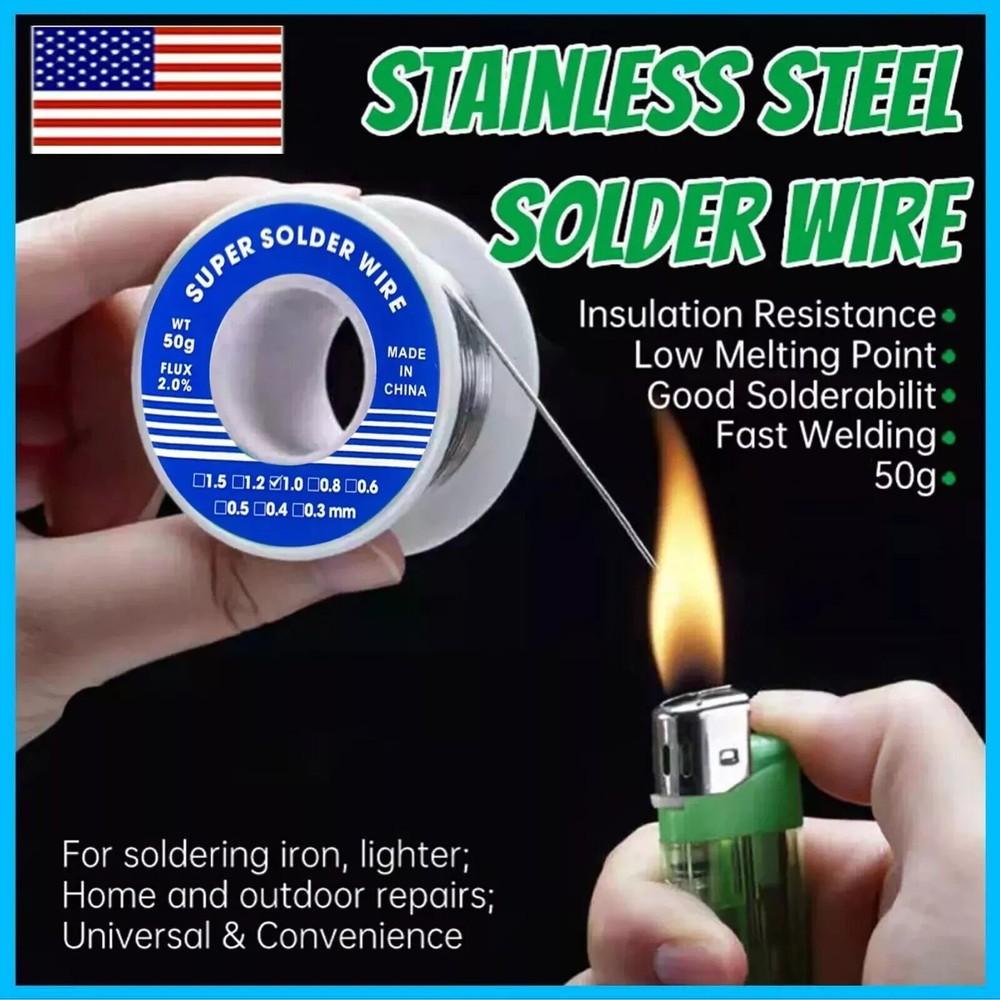 2PCS Aluminum Stainless Steel Lighter Solder Wire Soldering Wire Tool Lead Free