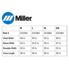 Miller 231081 Combo Leather and Indura Welding Jacket Size Medium