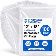 NEW 100 Pack Clear Zip Bags Resealable Plastic Storage Poly Bag 2.0 Mil