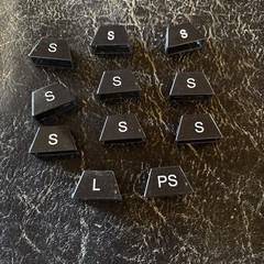 Black Size Tags For Clear Hangers 9 Small, 1 PS and 1 Large