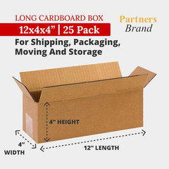 12 X 4 X 4 Corrugated Cardboard Boxes, Long 12″L X 4″W X 4″H, Pack of 25 | Shipp