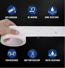 4 ROLLS Vinyl PVC WHITE Floor Safety Lane Marking Tape (OSHA) 2″ X 36 YDS 6 MIL