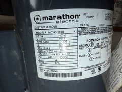 Marathon Electric Motor 3/4hp 3450RPM 1-Ph 60Htz Jet Pump 115V 56J Frame