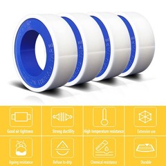 VOTMELL 4 Rolls 1/2 Inch(W) X 520 Inches(L) Teflon Plumbers Tape,Pipe Sealing &