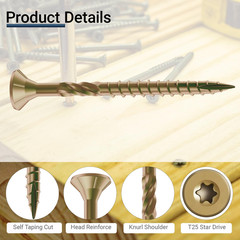 Deck Screws 3 Inch 10 x 3” Rust Resistant T25 Bit 5lb