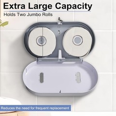 Commercial Twin Jumbo Toilet Tissue Dispenser, 9” Double Toilet Paper Roll Hold