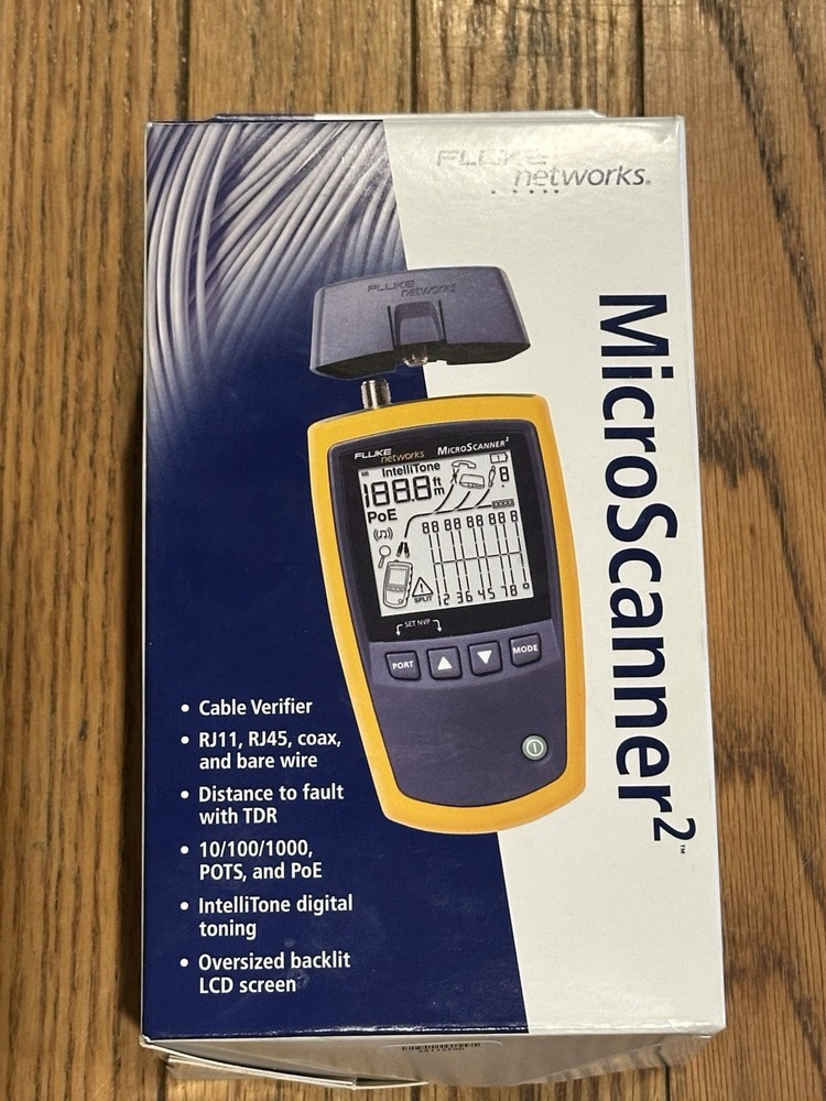 Fluke Networks MicroScanner2 MS2-100 Cable Tester RJ45 RJ11 Coax NEW