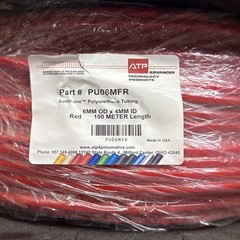 ATP PU06MFR 6MM OD X 4MM ID RED 100METER LENGTH MADE IN USA 🇺🇸🇺🇸