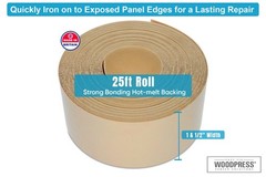 ® 1 & 1/2 inch Beige Cream Melamine Iron-On Edging – 25 ft Edge Tape – Pre-Gl…
