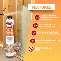 Kraken Bond FastCoat Spray Foam Insulation, Closed Cell 27.1 oz, 24 Pack Kit