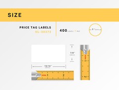 DYMO Compatible LW 30373 Pricetag Labels (Rat Tail Style) – (12) Rolls of 400
