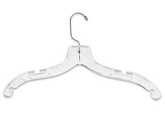 Lot Of 50 Clear Plastic 17″ Shirt Top Dress Retail Hangers w’ Metal Swivel Hooks